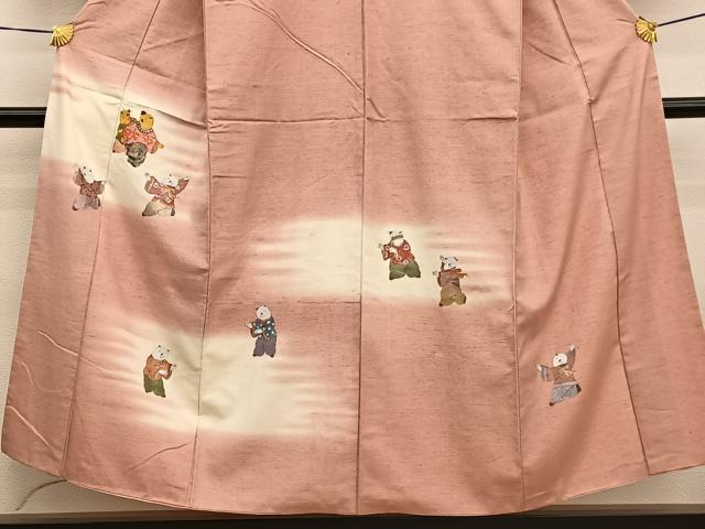 平和屋着物■訪問着 紬地 手描き 唐子遊び 金彩 正絹 逸品 BAAX2085hv