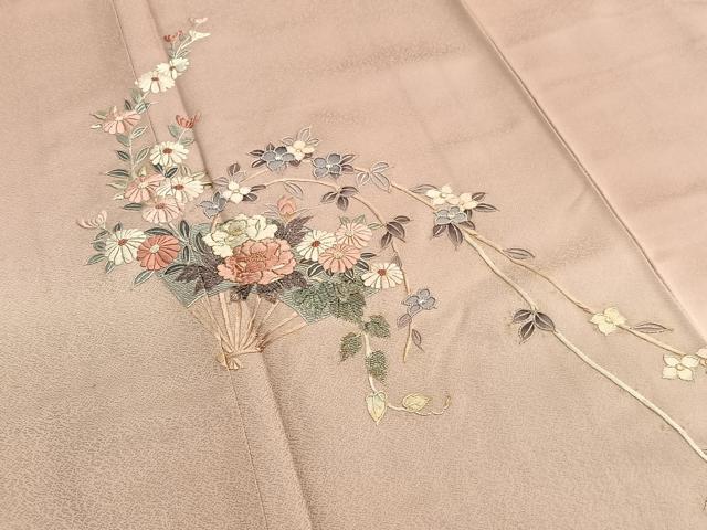 平和屋着物□中国三大刺繍 相良刺繍 総刺繍 訪問着 扇面花