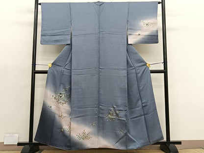 平和屋着物■訪問着　仕覆草葉文　暈し染め　金彩　正絹　逸品　BAAX2096hv