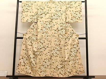 平和屋着物■上質な小紋 枝椿 金彩 正絹 逸品 BAAX2086hv