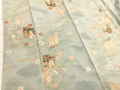 平和屋着物■上質な小紋　御所車花文　暈し染め　金彩　正絹　逸品　BAAX2118hv