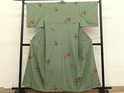平和屋着物■上質な小紋　破れ色紙花文　金彩　正絹　逸品　BAAX2134hv