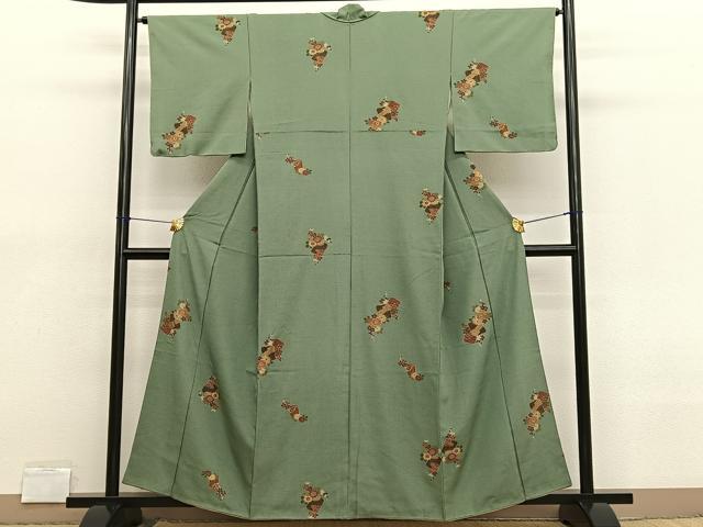 平和屋着物■上質な小紋　破れ色紙花文　金彩　正絹　逸品　BAAX2134hv