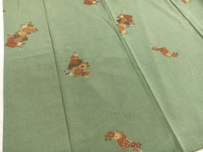 平和屋着物■上質な小紋　破れ色紙花文　金彩　正絹　逸品　BAAX2134hv