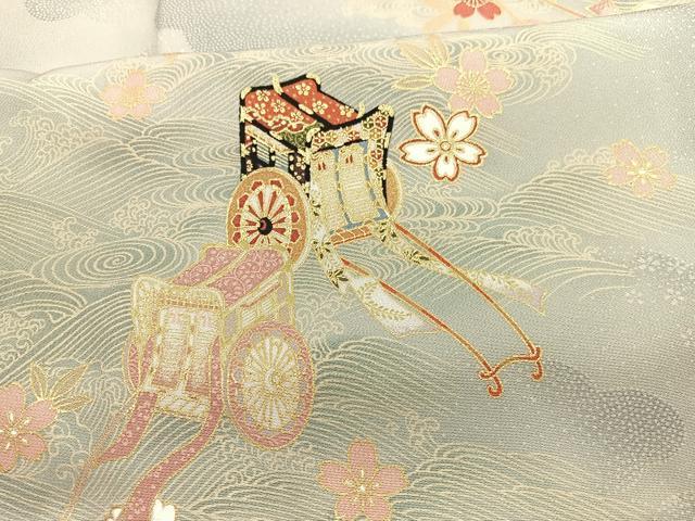 平和屋着物■上質な小紋　御所車花文　暈し染め　金彩　正絹　逸品　BAAX2118hv