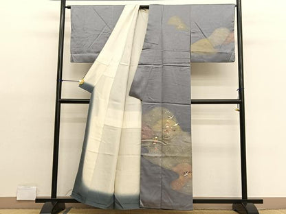 平和屋着物■訪問着　刺繍　飛鶴重山文　金銀彩　正絹　逸品　BAAX2121hv