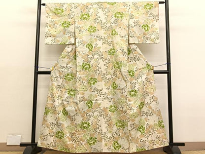 平和屋着物■上質な小紋　牡丹萩文　暈し染め　金彩　正絹　逸品　BAAX2149hv