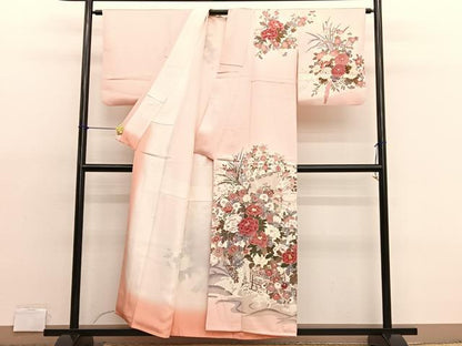 平和屋着物■訪問着 友禅 宝船花文 暈し染め 正絹 逸品 BAAX2180hv