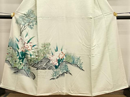 平和屋着物■訪問着 手描き カトレア 正絹 逸品 BAAX2190hv