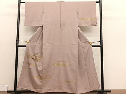 平和屋着物■訪問着 駒刺繍 松菊花文 金彩 正絹 逸品 BAAX2183hv