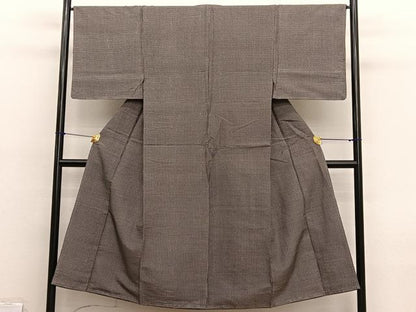 平和屋着物■男性　本場染大島紬　格子柄　正絹　逸品　未使用　BAAX2152hv