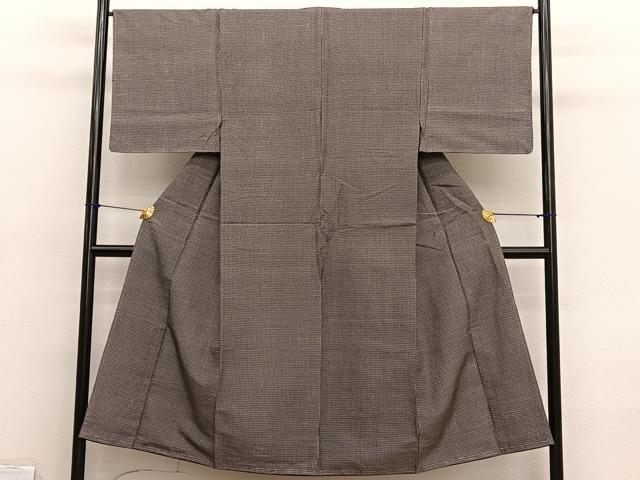 平和屋着物■男性　本場染大島紬　格子柄　正絹　逸品　未使用　BAAX2152hv