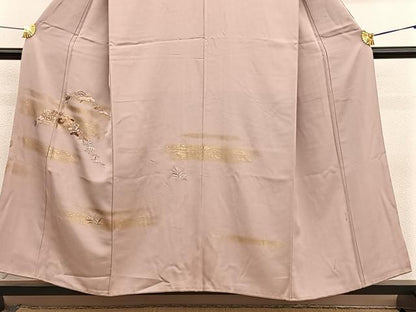 平和屋着物■訪問着 駒刺繍 松菊花文 金彩 正絹 逸品 BAAX2183hv