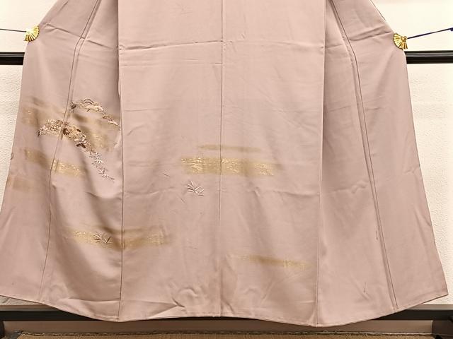 平和屋着物■訪問着 駒刺繍 松菊花文 金彩 正絹 逸品 BAAX2183hv