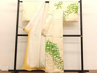 平和屋着物■訪問着　駒刺繍　青海波橘文　金彩　正絹　逸品　BAAX2153hv