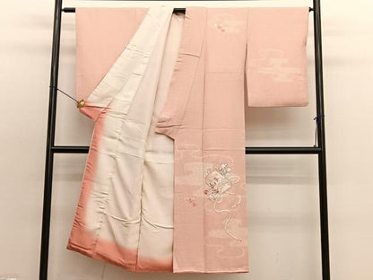 平和屋着物■訪問着　絞り　刺繍　文箱花文　正絹　逸品　BAAX2164hv