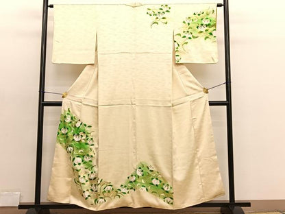 平和屋着物■訪問着　駒刺繍　青海波橘文　金彩　正絹　逸品　BAAX2153hv