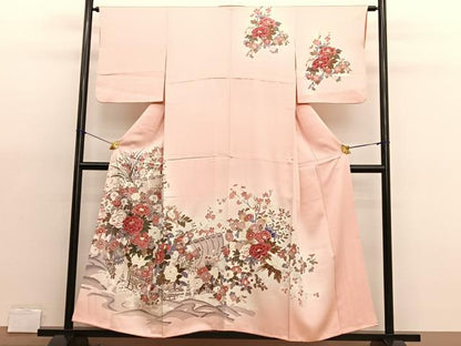 平和屋着物■訪問着 友禅 宝船花文 暈し染め 正絹 逸品 BAAX2180hv