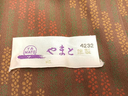 平和屋着物■上質な小紋　ふくれ織　枝花文　金彩　やまと誂製　正絹　逸品　BAAX2173hv