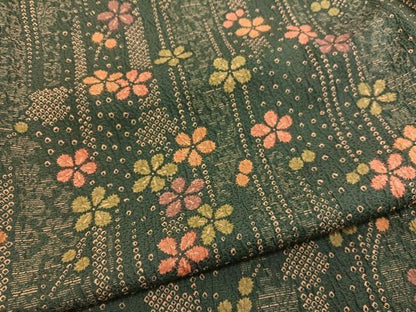 平和屋着物■上質な小紋　ふくれ織　舞花文　正絹　逸品　未使用　BAAX2161hv