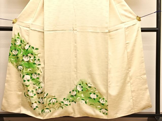 平和屋着物■訪問着　駒刺繍　青海波橘文　金彩　正絹　逸品　BAAX2153hv