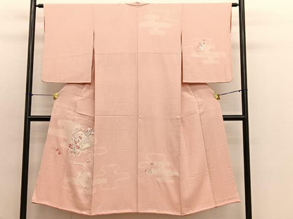 平和屋着物■訪問着　絞り　刺繍　文箱花文　正絹　逸品　BAAX2164hv
