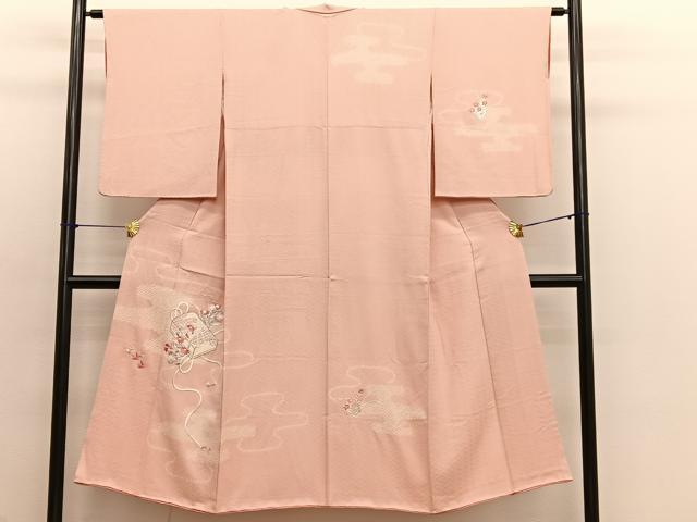 平和屋着物■訪問着　絞り　刺繍　文箱花文　正絹　逸品　BAAX2164hv