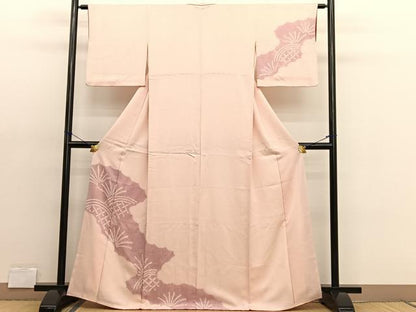 平和屋着物■訪問着　絞り　籬草葉文　正絹　逸品　BAAX2160hv