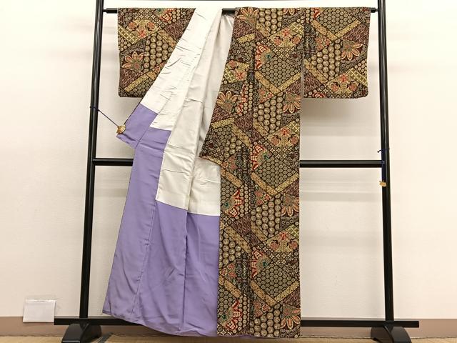 平和屋着物■上質な小紋 切嵌文様 正絹 逸品 BAAX2159hv