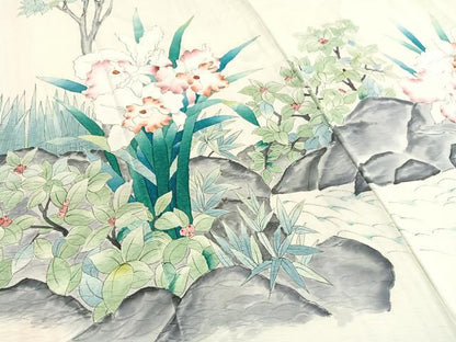 平和屋着物■訪問着 手描き カトレア 正絹 逸品 BAAX2190hv
