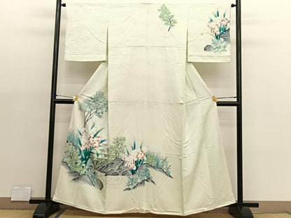 平和屋着物■訪問着 手描き カトレア 正絹 逸品 BAAX2190hv
