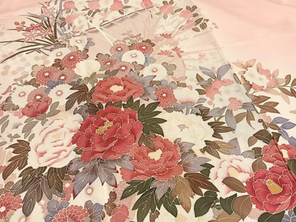 平和屋着物■訪問着 友禅 宝船花文 暈し染め 正絹 逸品 BAAX2180hv