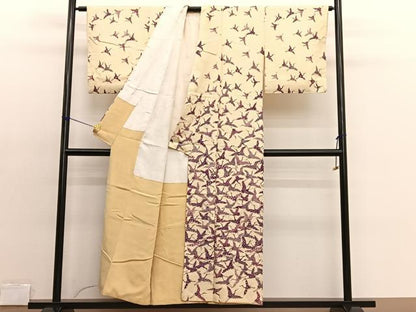 平和屋着物■訪問着 飛鶴文 銀彩 正絹 逸品 BAAX2191hv