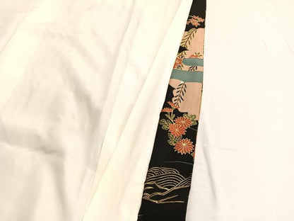 平和屋着物■豪華黒留袖 駒刺繍 御所車雲取り花文 金彩 正絹 逸品 未使用 BAAX2197hv