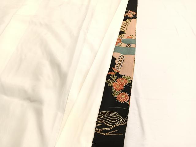 平和屋着物■豪華黒留袖 駒刺繍 御所車雲取り花文 金彩 正絹 逸品 未使用 BAAX2197hv
