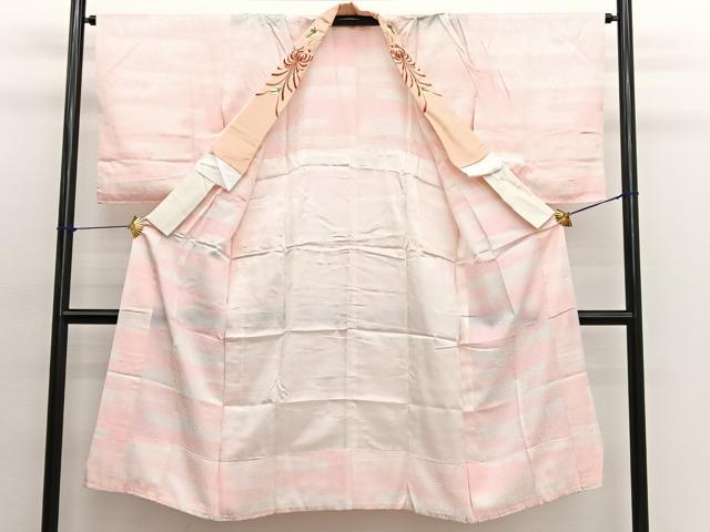 平和屋着物■長襦袢 無双仕立て エ霞文 暈し染め 半衿刺繍 正絹 逸品 未使用 BAAX2195hv