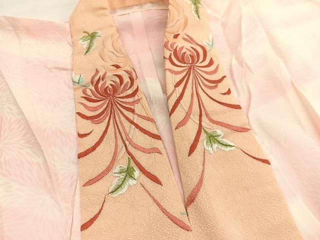 平和屋着物■長襦袢 無双仕立て エ霞文 暈し染め 半衿刺繍 正絹 逸品 未使用 BAAX2195hv
