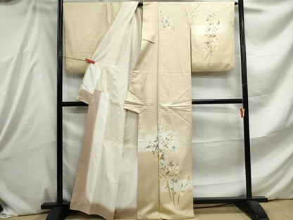 平和屋着物■訪問着 手描き 枝葉文 暈し染め 金彩 洗える着物 DABE8834qa