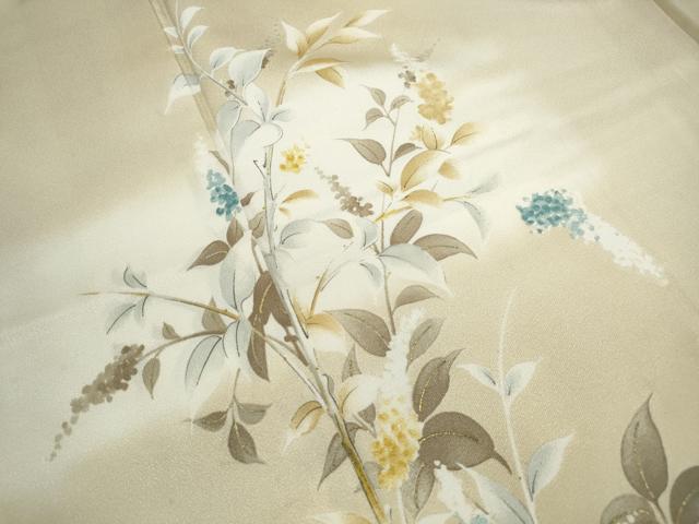 平和屋着物■訪問着 手描き 枝葉文 暈し染め 金彩 洗える着物 DABE8834qa