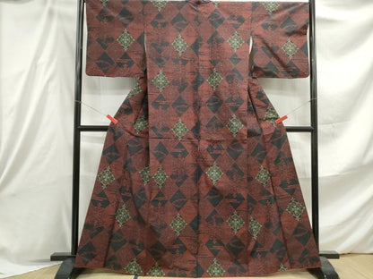 平和屋着物■上質な紬 花菱文 正絹 逸品 DABE8872qa