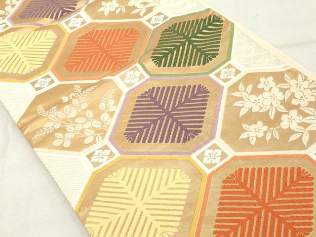 平和屋着物◎六通柄袋帯 唐織 蜀甲紋 金糸 正絹 逸品 DABE7873cd