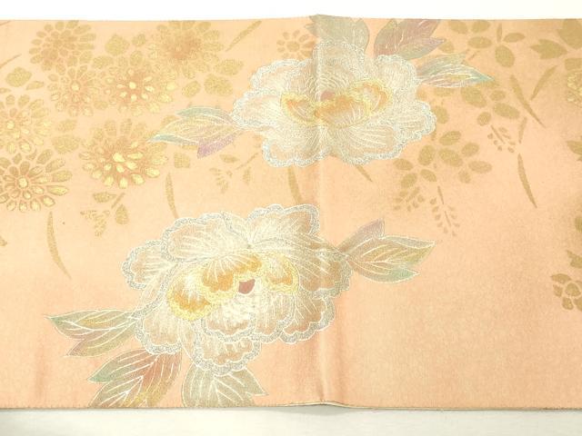 平和屋着物◎六通柄袋帯 草花文 金銀彩 正絹 逸品 DABE7854cd