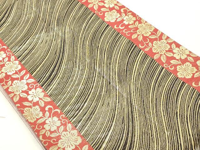 平和屋着物◎両面 全通柄袋帯 霞文 銀糸 正絹 逸品 DABE7852cd