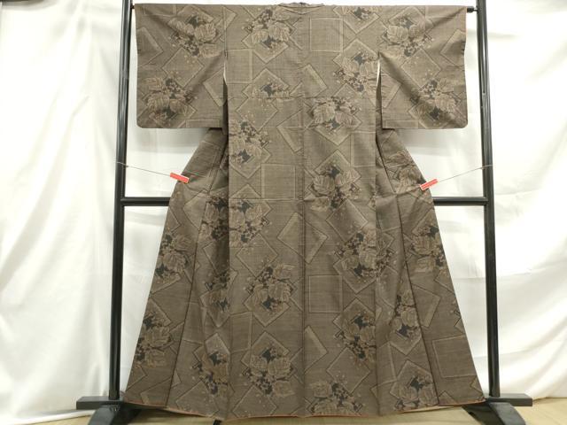 平和屋着物■本場大島紬 7マルキ 重ね色紙桐文 正絹 逸品 DABE8884qa