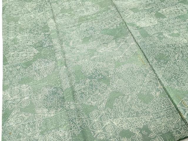 平和屋着物■上質な小紋 お召地 幾何学花文 正絹 逸品 DABE7898cd