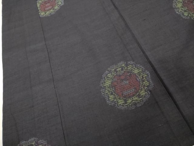 平和屋着物■上質な紬 雪輪花文 正絹 逸品 DABE7889cd