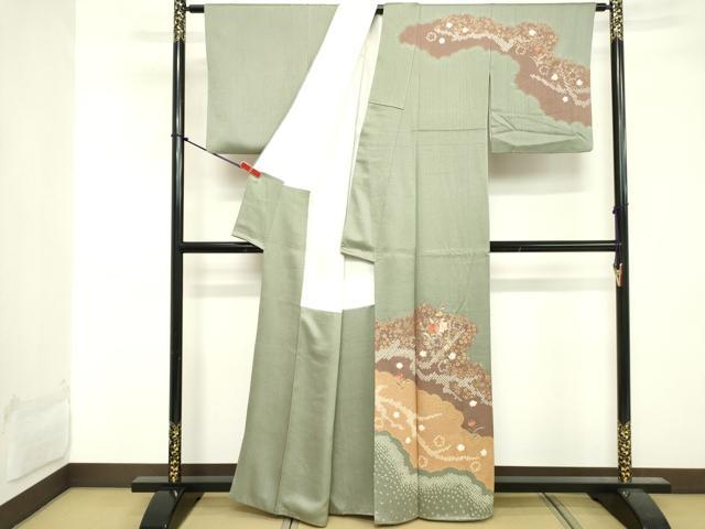 平和屋着物■訪問着 絞り 刺繍 枝花文 金彩 正絹 逸品 DABE7900cd