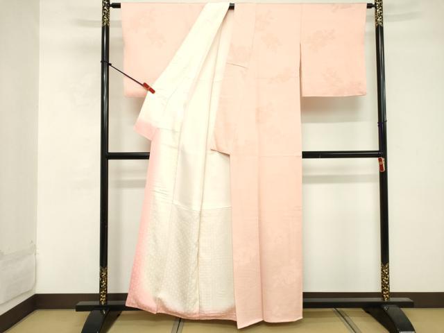平和屋着物■上質な色無地 流水花地紋 虹色 正絹 逸品 DABE7902cd