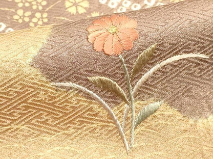 平和屋着物■訪問着 絞り 刺繍 枝花文 金彩 正絹 逸品 DABE7900cd