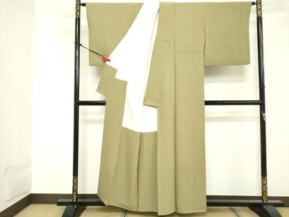 平和屋着物■上質な色無地 利休茶色 正絹 逸品 DABE7909cd